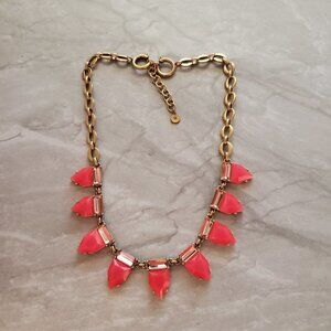 🎀 Stella and Dot Hot Neon Rhinestones Crystals Vintage Antiqued Gold Statement